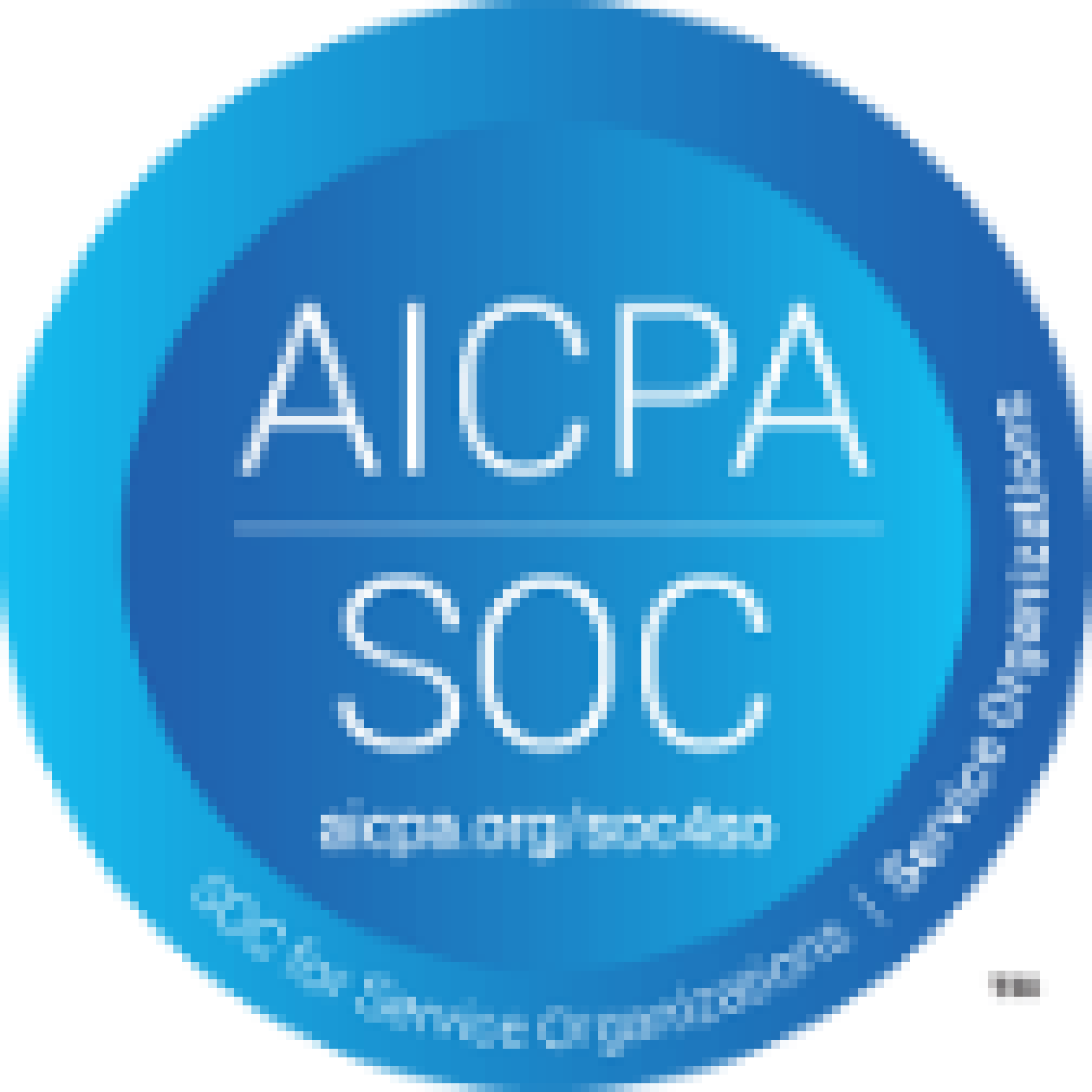 AICPA SOC logo in blue.